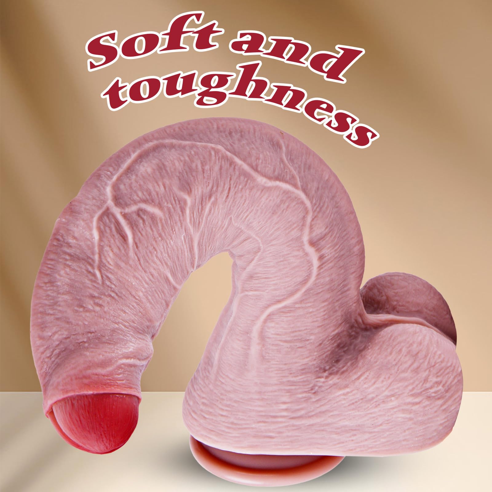 Dildo realistico senza prepuzio extra large da 32 cm, dildo con prepuzio extra large in silicone spesso da 7 cm con ventosa, pene extra lungo XXXL, punto G curvo e ampio plug anale per utenti esperti