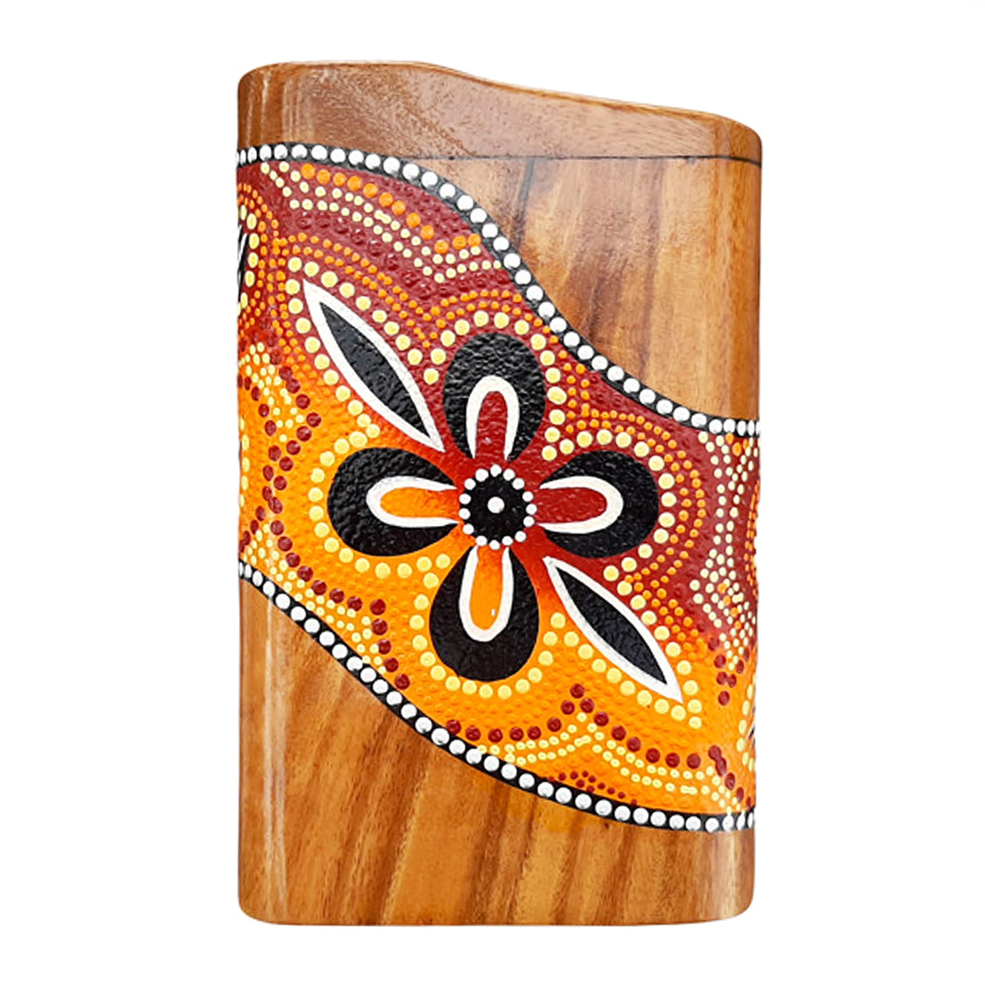 LIDAH Didgeridoo - Box Travel Didgeridoos Instrument 9 inch, Australian Small Compact Pocket Digeridoo, Anti Snoring Sleep Apnea Breathing Handpainted Handcrafted Portable