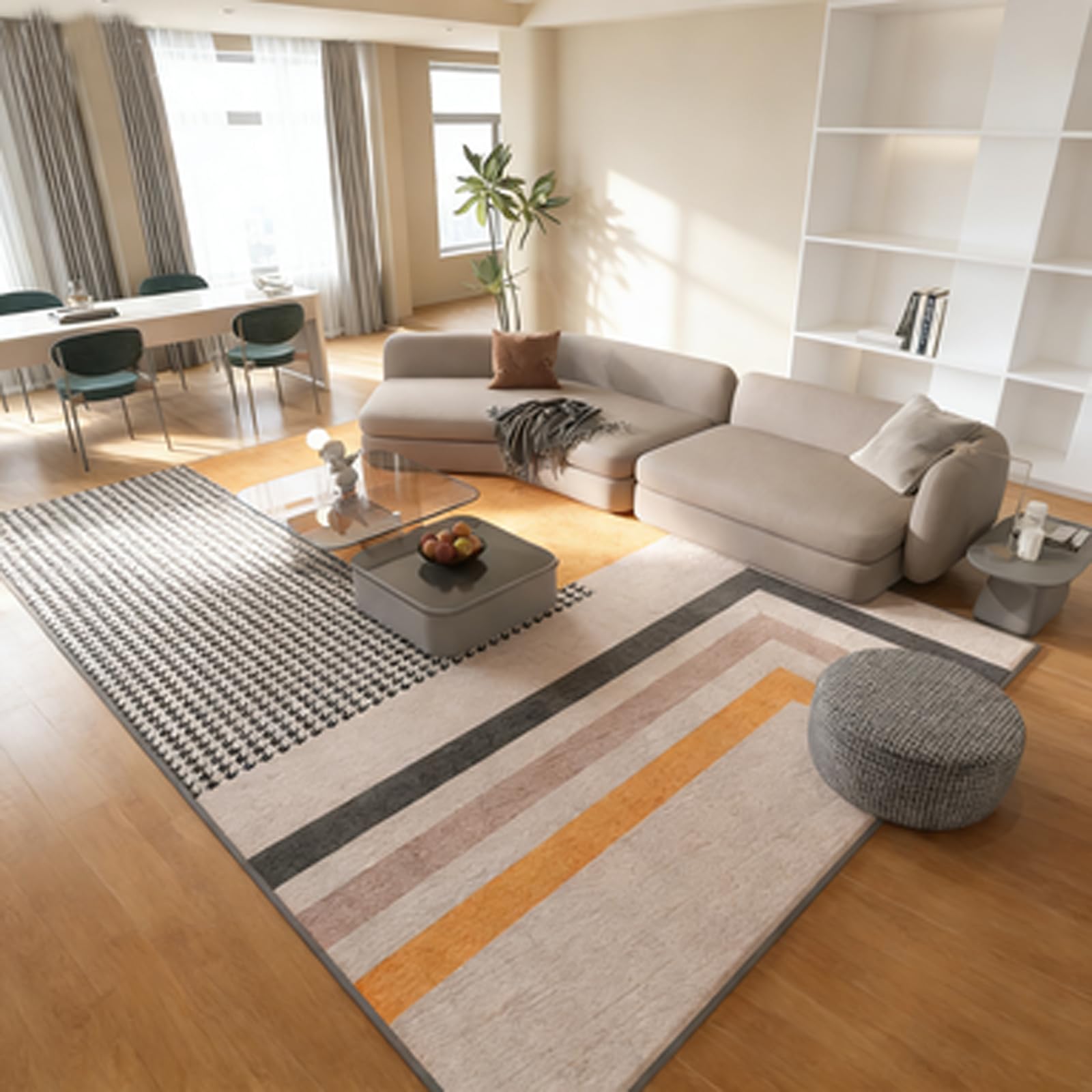 Tapis de sol grand 170 x 280 cm anti-glisse pour sécuriser le sol du salon