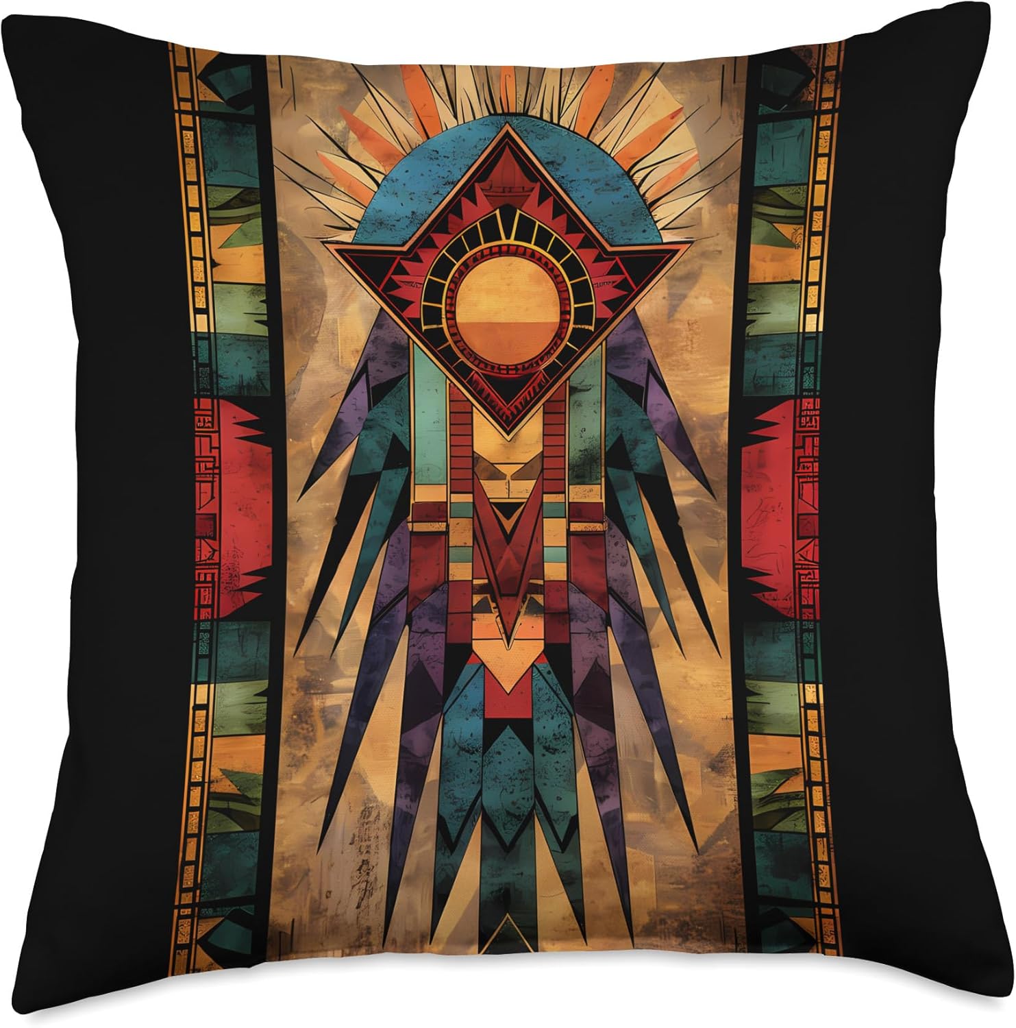Navajo Art Native American Design Southwestern Decor Throw Pillow