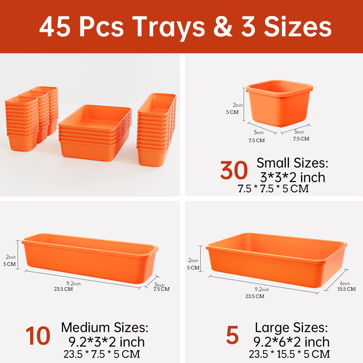45 Pcs Tool Box Drawer Organizer for Screws Hardware Workbench Tool Boxes Storage Tray Organizer Plastic Drawers for Tool Trolley Garage - Image 4