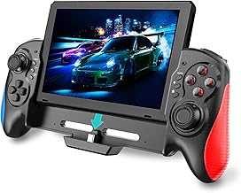 Switch Controller for Nintendo Switch/OLED，One-Piece Joypad Switch Pro Controller for Handheld Mode， Ergonomic Design With 6-Axis Gyro Dual Motor Vibration Red&Blue