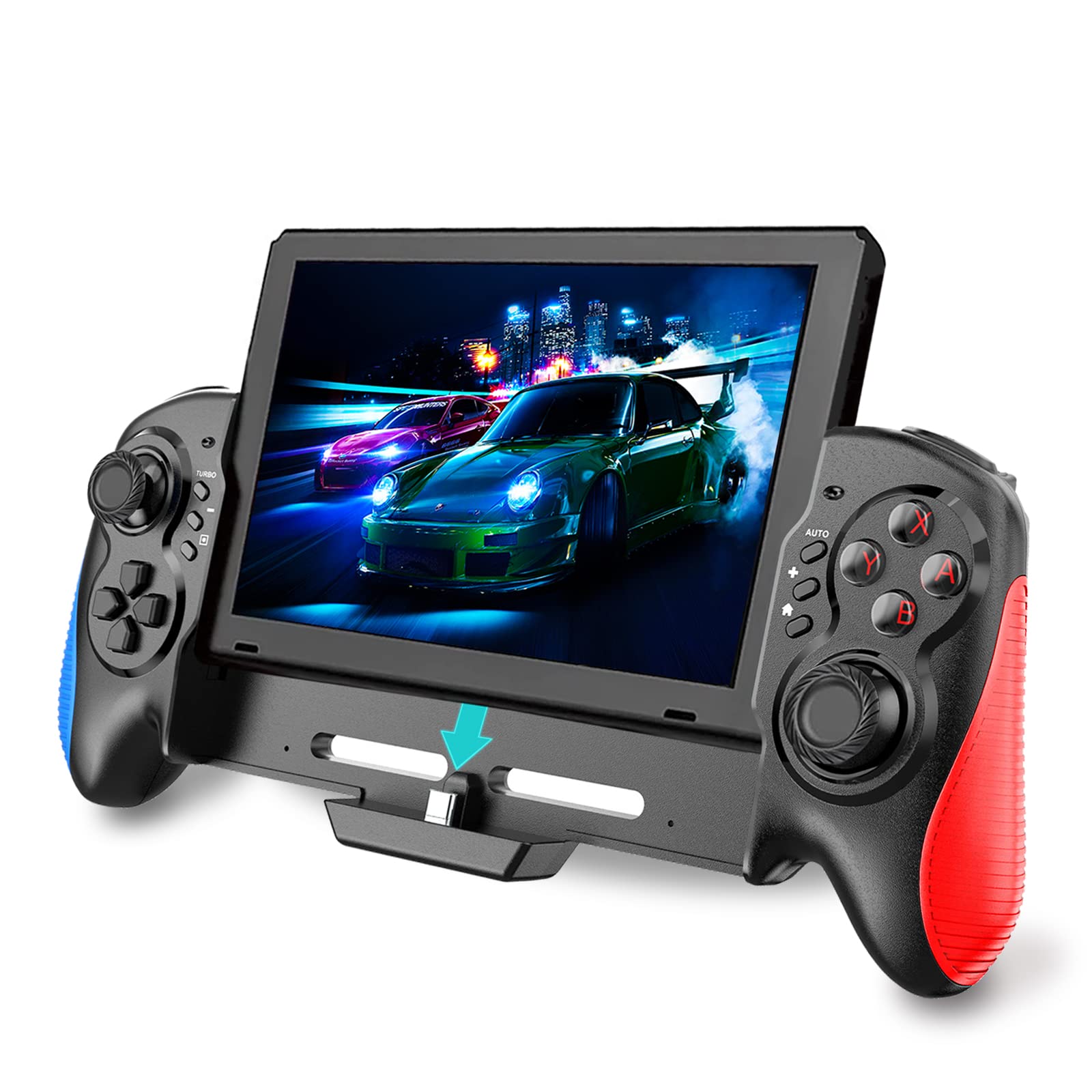 Tingkengse Switch Controller for Nintendo Switch/OLED，One-Piece Joypad  Switch Pro Controller for Handheld Mode， Ergonomic Design With 6-Axis Gyro  Dual 