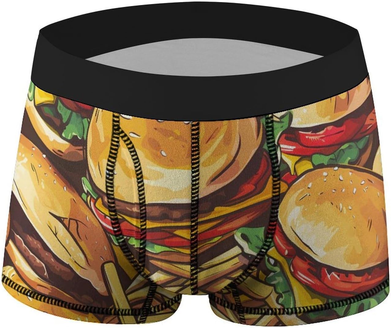 Hamburgers French Fries Novelty Men's Trunks Soft Breathable Underwear Patterned Stretch Briefs