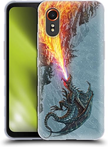 Head Case Designs Officially Licensed Christos Karapanos Power of The Dragon Flame Mythical Art Soft Gel Case Compatible with Samsung Galaxy Xcover7