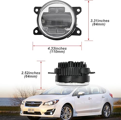 Miniatura 7 de NSLUMO Reemplazo de montaje de lámpara antiniebla LED para Subaru Crosstrek Forester Impreza Switchback ámbar blanco DRL Lámparas de conducción de