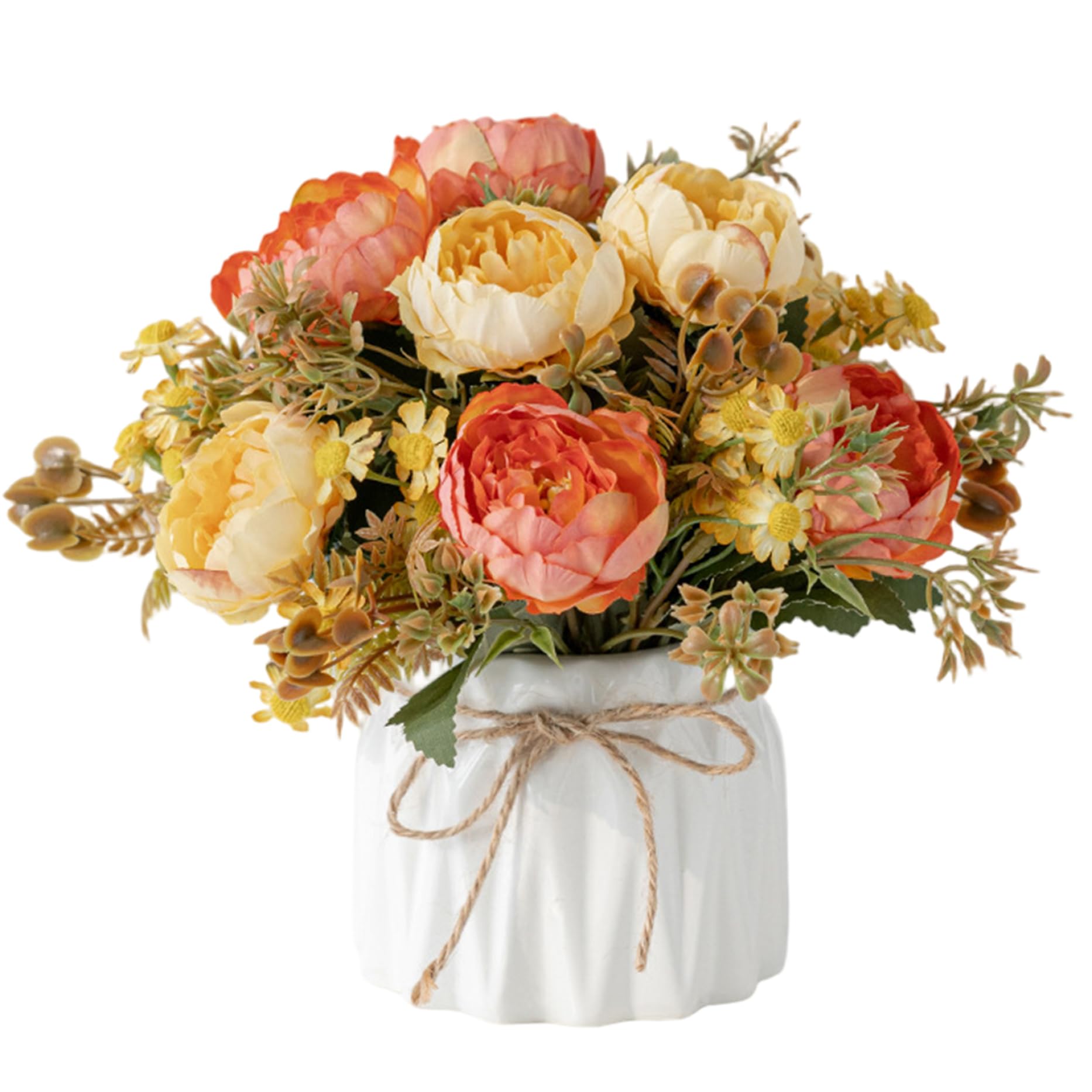 Pivoines artificielles avec vase bouquet de mariage et cadeau maison