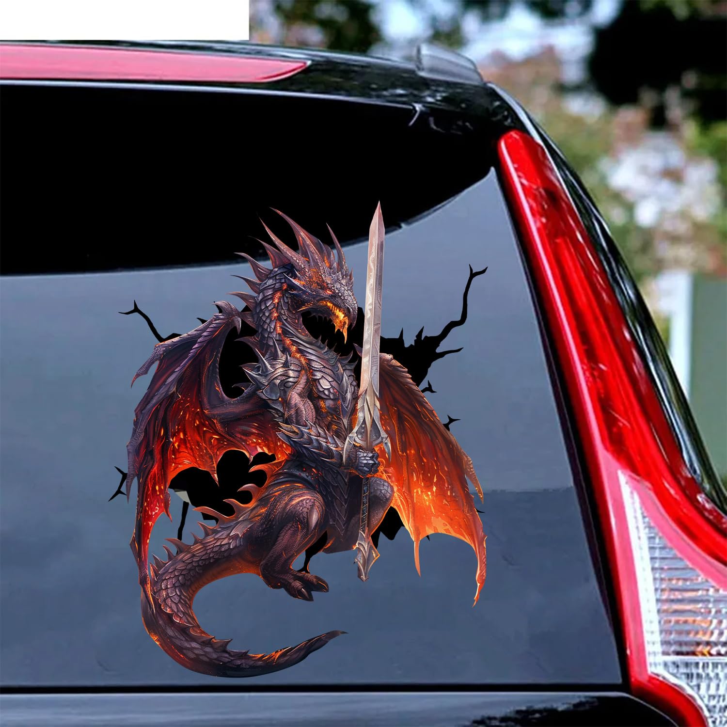 3D Car Stickers And Decals Motorcycle Metal Emblem, Dragon, Silver