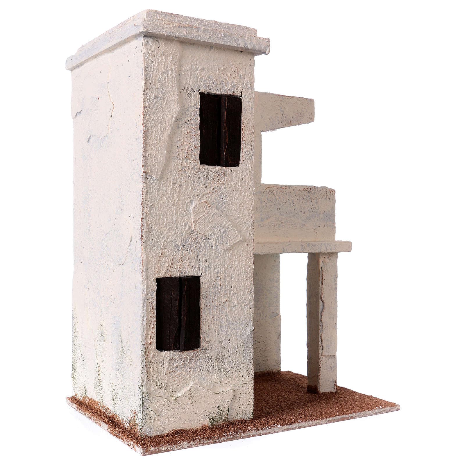 Holyart Ambientazioni, botteghe, case, pozzi: Casetta con veranda stile palestinese 30x25x15 cm per presepi di 11 cm