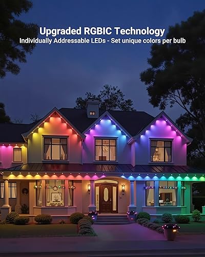 Miniatura 2 de Luces permanentes para exteriores, luces de Navidad RGBICWWPW de 100 pies con 72 LED triple, IP67 impermeable, 45 lm blanco sintonizable para