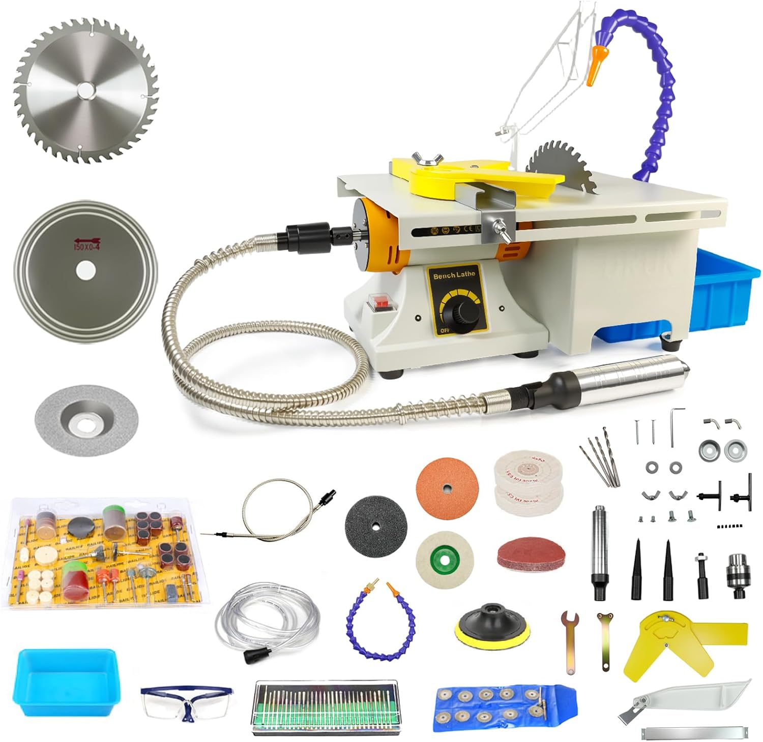 Lapidary Saw for Jewelry and Rock, 110V 750W Lapidary Equipment Mini Table Saw for DIY Gem Stone Jade Rock Grinding Woodworking Carving