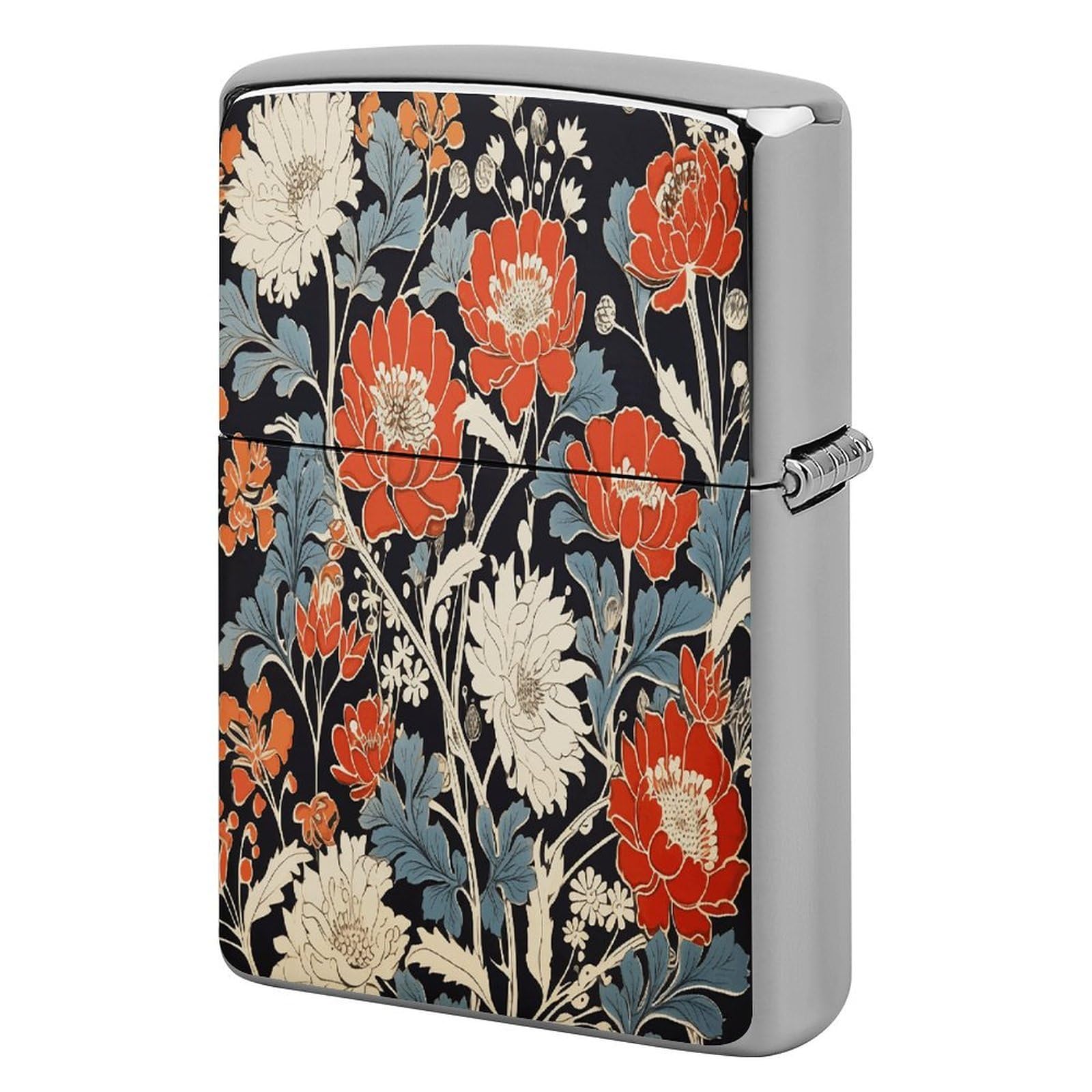 Fekiloot Style Japanese Flower Lighter Case Cover Metal Lighter Case