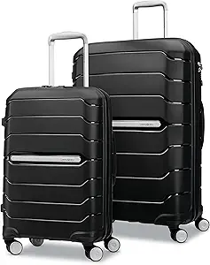 Samsonite Freeform Hardside Expandable Luggage with Spinners, Black, 2PC SET (Carry-on/Large)