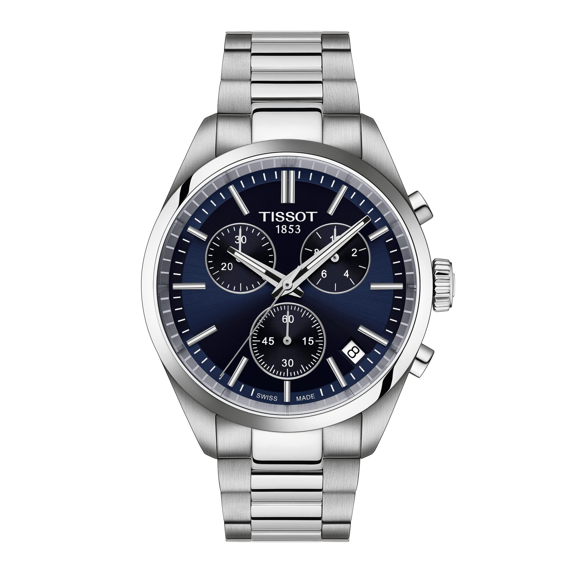TISSOT(ティソ) 正規輸入品 PR 100 腕時計 40mm ブルー文字盤 T1504171104100 | クオーツクロノグラフ・100m防水・サファイアクリスタルガラス・316Lステンレスケース・ステンレスブレスレット・クロノグラフ・日付表示・メンズ