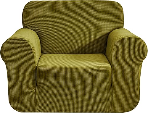 Vista 375 de CHUN YI - Funda elástica para sillón (3 piezas), funda para sofá de 1 plaza con un respaldo y cojín separado con banda elástica, tela jacquard
