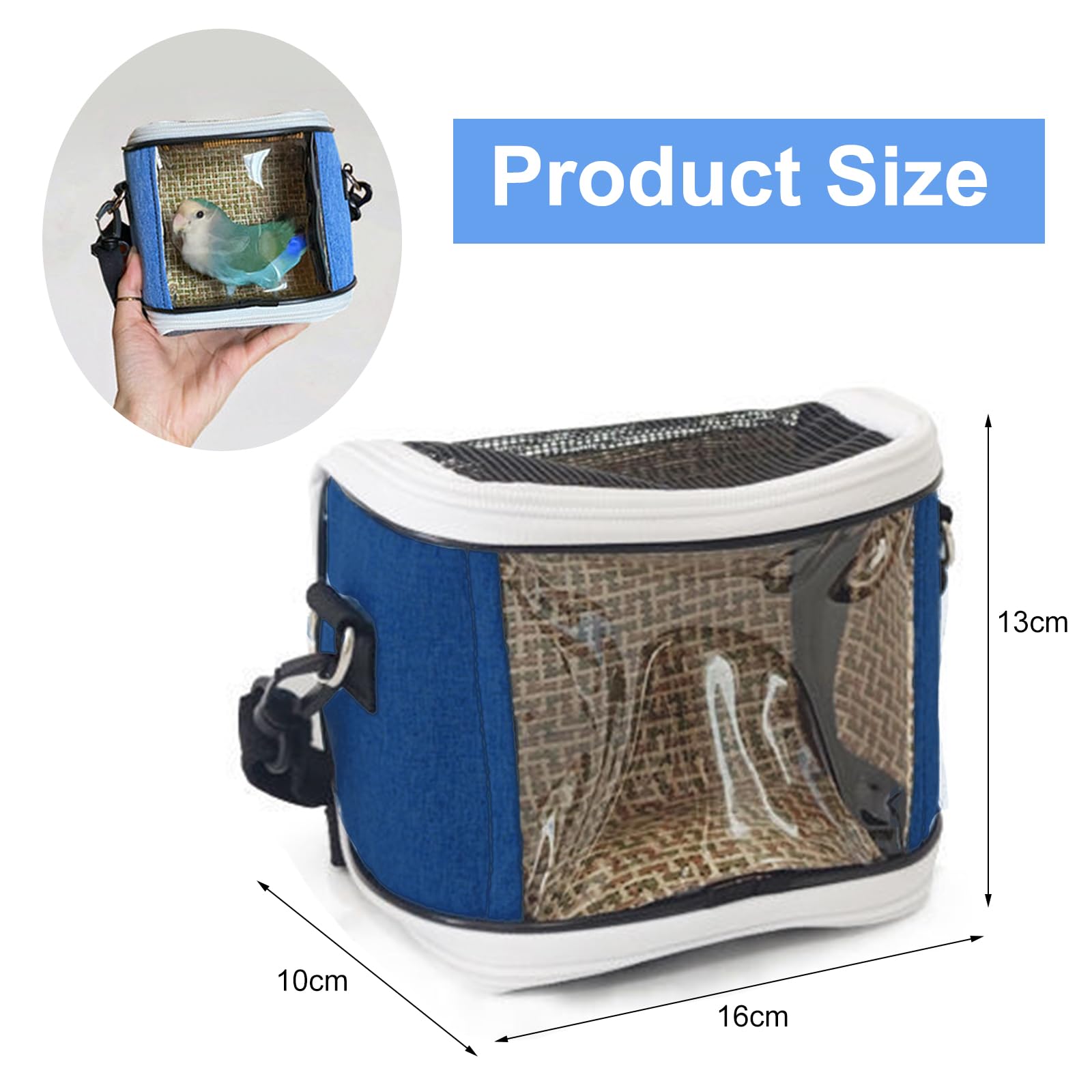 Zaino per uccelli, contenitore di trasporto per uccelli, Bird Travel Bag, Bird Travel Bag, Uccelli, Borsa da viaggio per pappagalli, parrocchetti, piccoli animali per viaggi, escursioni, campeggio, 16