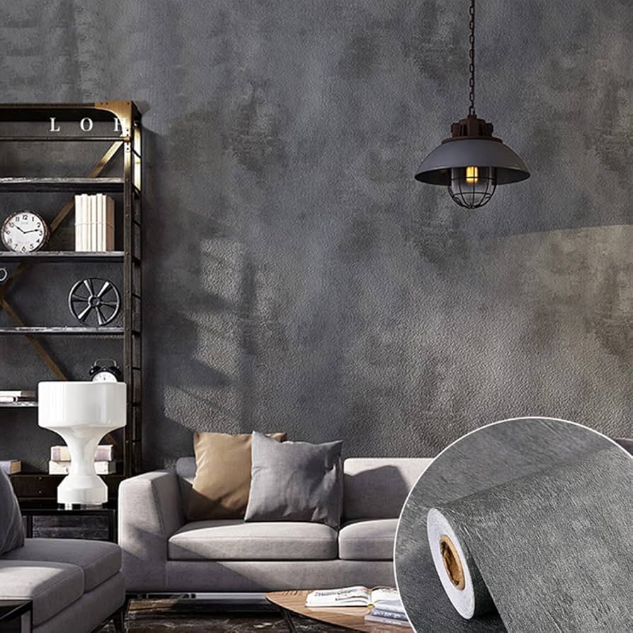 壁紙シール 無地　黒 45cm×約10m　4本 壁紙屋本舗 壁紙シール 木目調 リアル おしゃれ スラット