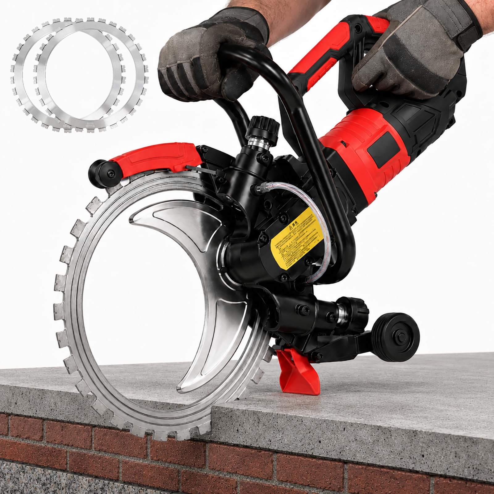HCAUYNN Handheld Concrete Ring Saw, Wet Dry Wall Chaser with 290 mm Cutting Depth for Brick Stone Granite and Concrete