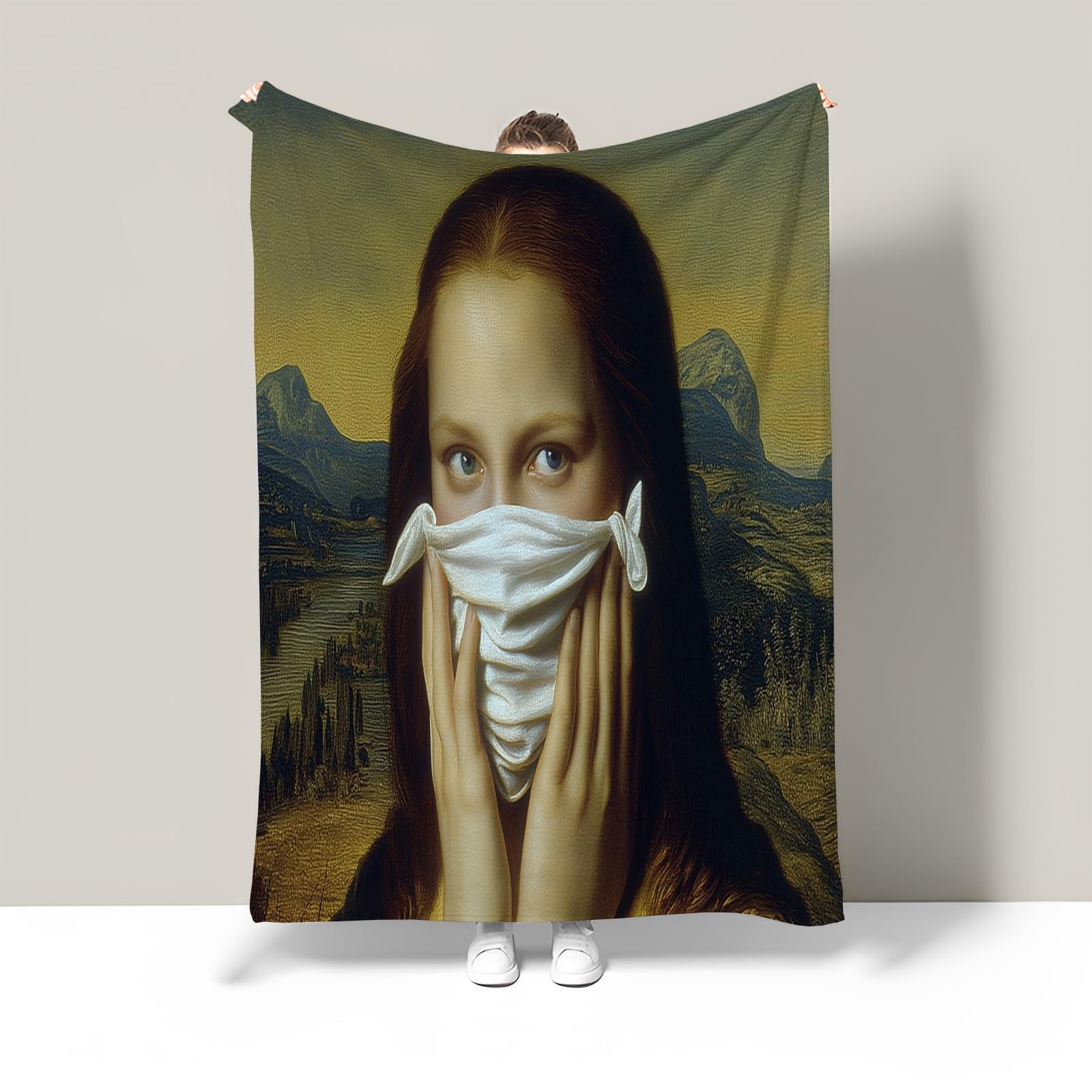 Plaid 3D Blanc Joconde Haute Définition | Cadeau Vintage de Luxe Idéal