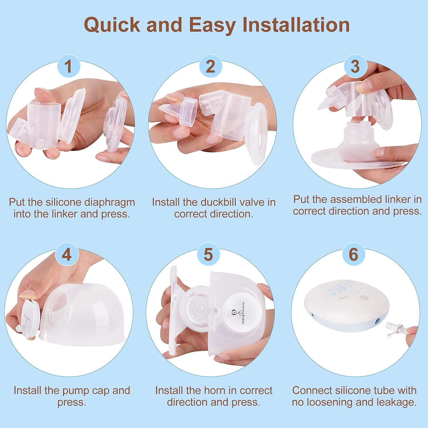 Huayuet Wearable Breast Pump Hands Free Double Portable Breast Pumps 16
