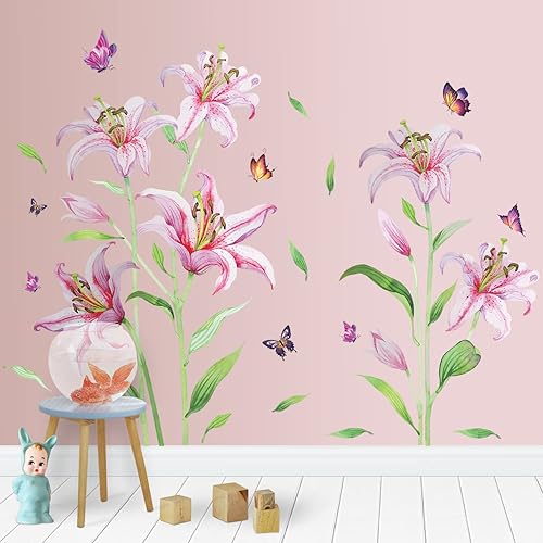 Miniatura 33 de LiveGallery Hermosas calcomanías de pared con diseño de rosas y rosas, removibles, para decoración artística, decoración artística, murales