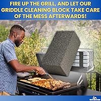 Vista 5 de 1InTheHome - Bloque de limpieza de piedra para parrilla, ladrillo de limpieza de parrilla, reutilizable, color negro