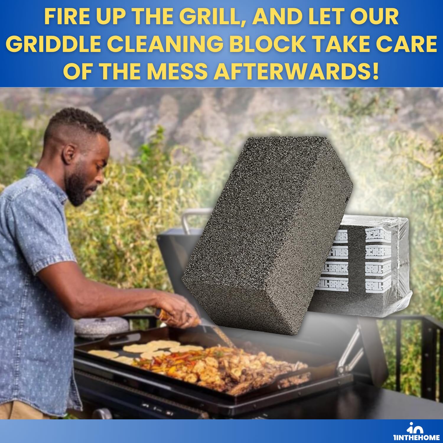 1InTheHome Grill Brick Grill Stone Cleaning Block Grill Cleaning Brick Reusable Black product thumbnail 6