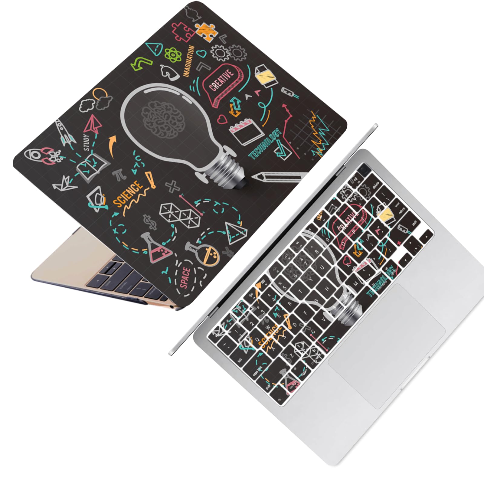 Custodia Dura per MacBook Air 13 Cover M4 M3 M2 2025 2024 2023 2022 A3240 A3113 A2681,Protezione Case & Copritastiera Cover per Air 13,6'' display Liquid Retina,Luce Scientifica