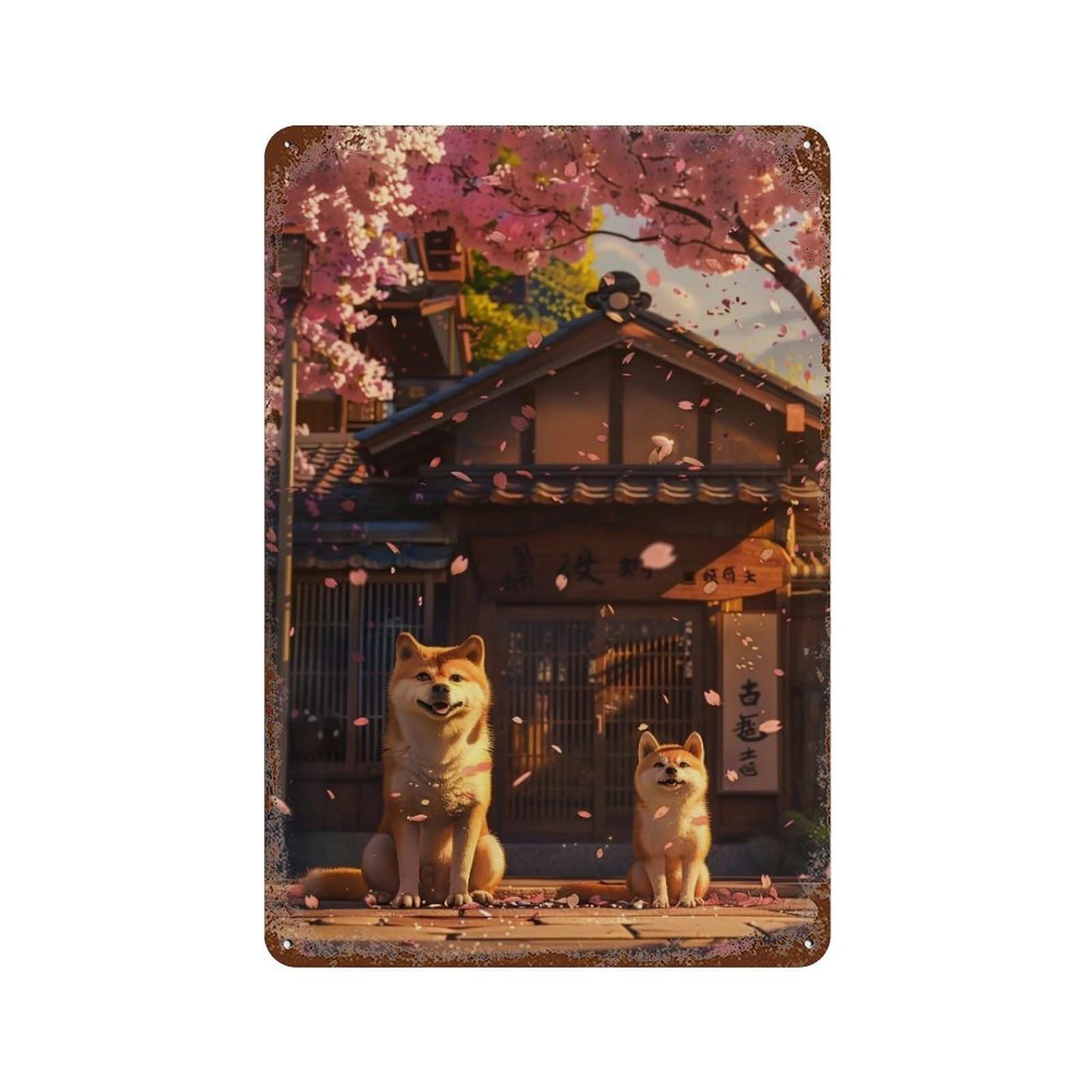 HDURYEYRYY Sakura Shiba Moment 02 Wall Retro Iron Vintage Art Metal Tin Sign Poster Modern Home Cofffee Club Art Bar Shop Decor 30x20cm