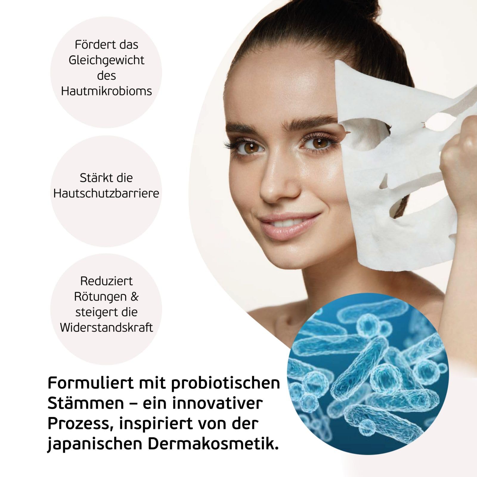Dr.OHHIRA® MIZUKI Japanische Tuchmaske mit Niacinamid für empfindliche Haut | Diese Gesichtsmaske spendet intensive Feuchtigkeit. Formel mit Probiotika und Postbiotika für gesunden Teint–5 Maske à 30 ml