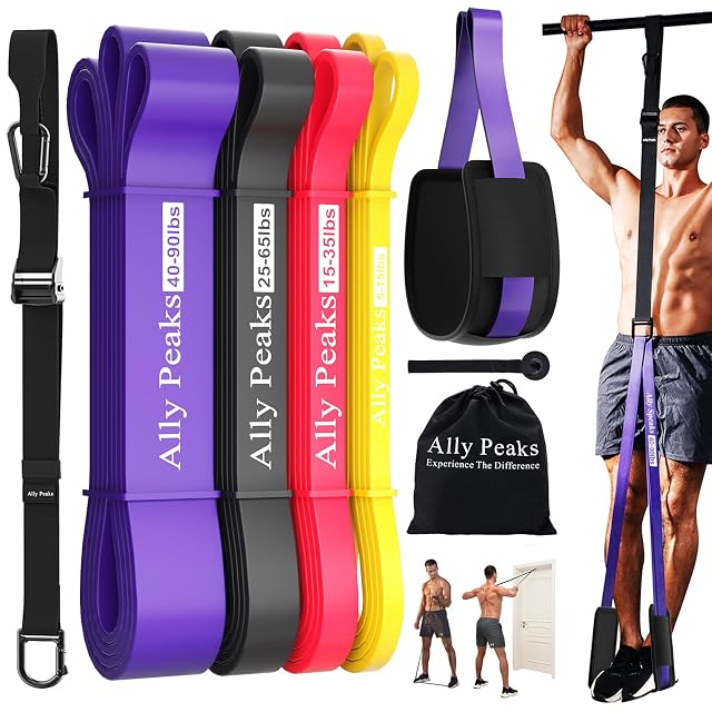 Ally Peaks Pull Up Assistance Bands Heavy Duty Resistance Band for Pull Up Bar Adjustable Weight Size with