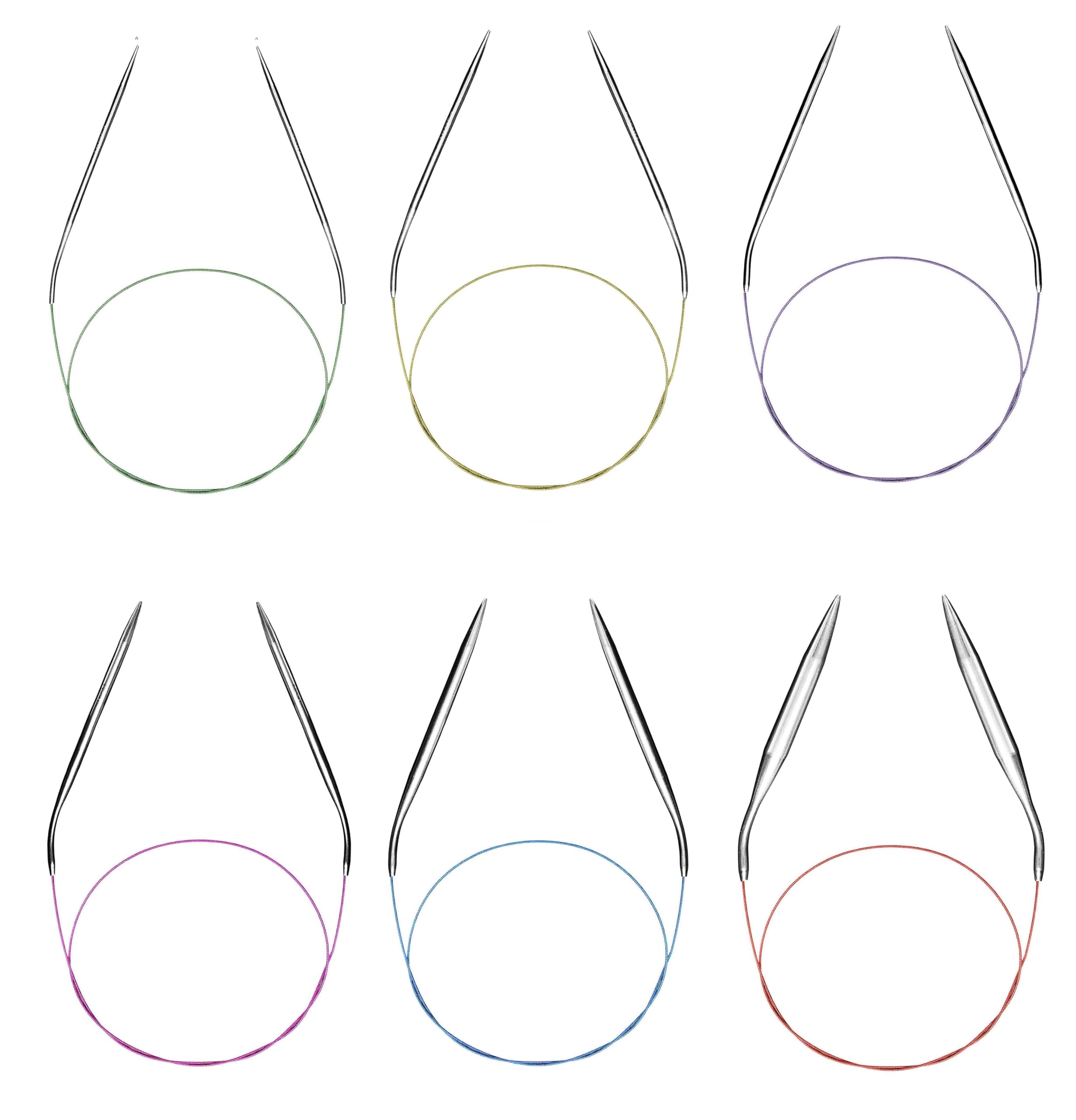 Breevo Circular Knitting Needles Set Round Metal Steel 6-Pack 32 Inch