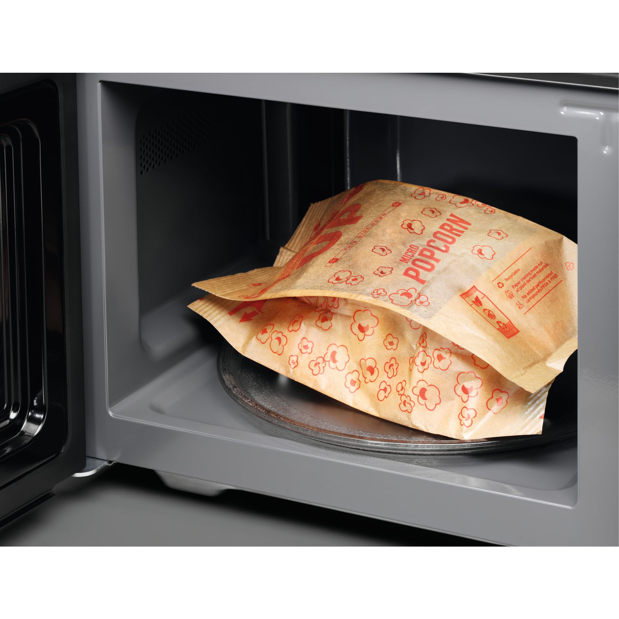 AEG MFB252DB Freistehende Mikrowelle 25L 900W Invertertechnologie Edelstahl-Innenraum Schwarz