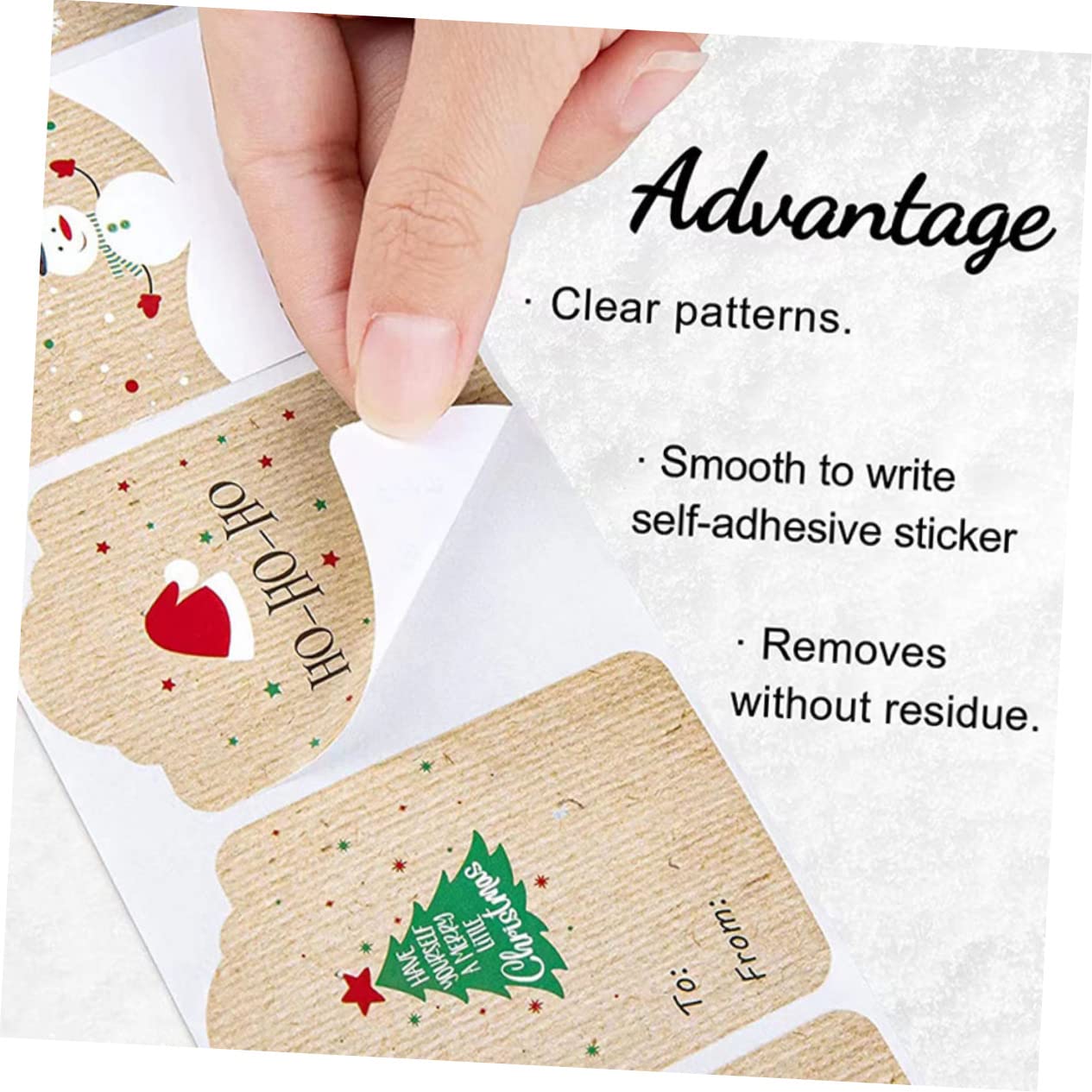 STOBOK 5rotoli Adesivi Natalizi Kraft Etichette Autoadesive Per e Decorazioni Design Per Facili Personalizzare e Utilizzare Occasione