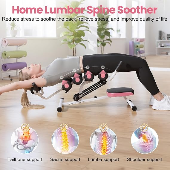 Mini Inversion Table with Adjustable Back Support[350lb Capacity]| 4 Level Height Adjustment | Compact Foldable Strength Training Inversion Equipment | Full Back & Neck Stretching | Easy Assembly