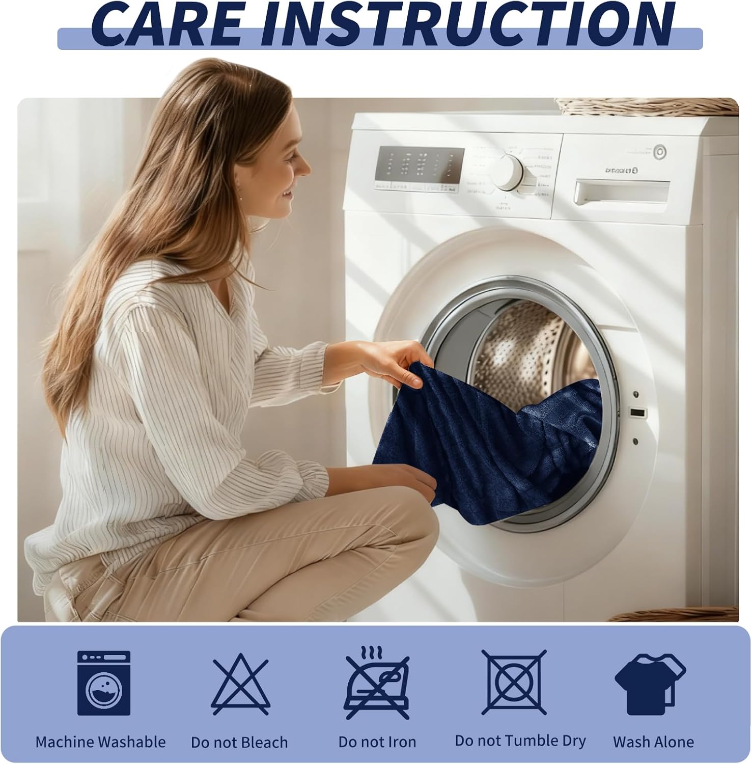YEMYHOM Couch Cushion Covers for Sofa, Stretch Sectional Couch Seat Cushion Covers Washable Thick Furniture Protector Sofa Slipcovers for Pets (2 Seater + 1 Chaise, Navy)