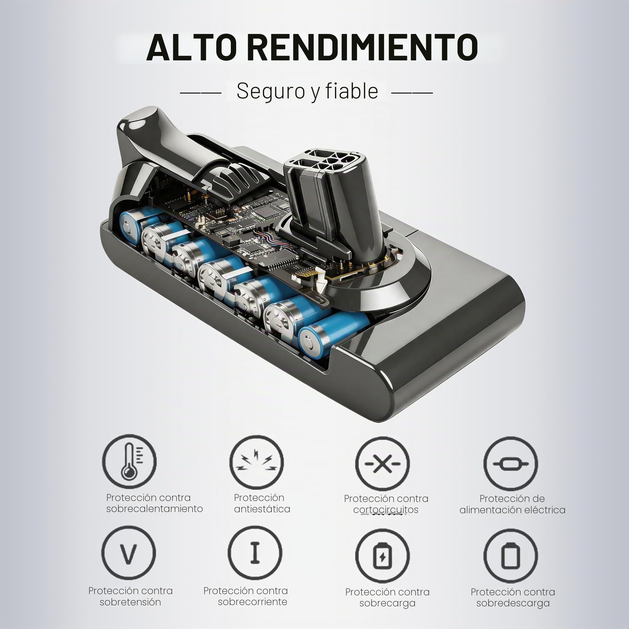 BLESYS Batería de Repuesto para Dyson V12 Detect Slim Fluffy, Compatible con 965470-01