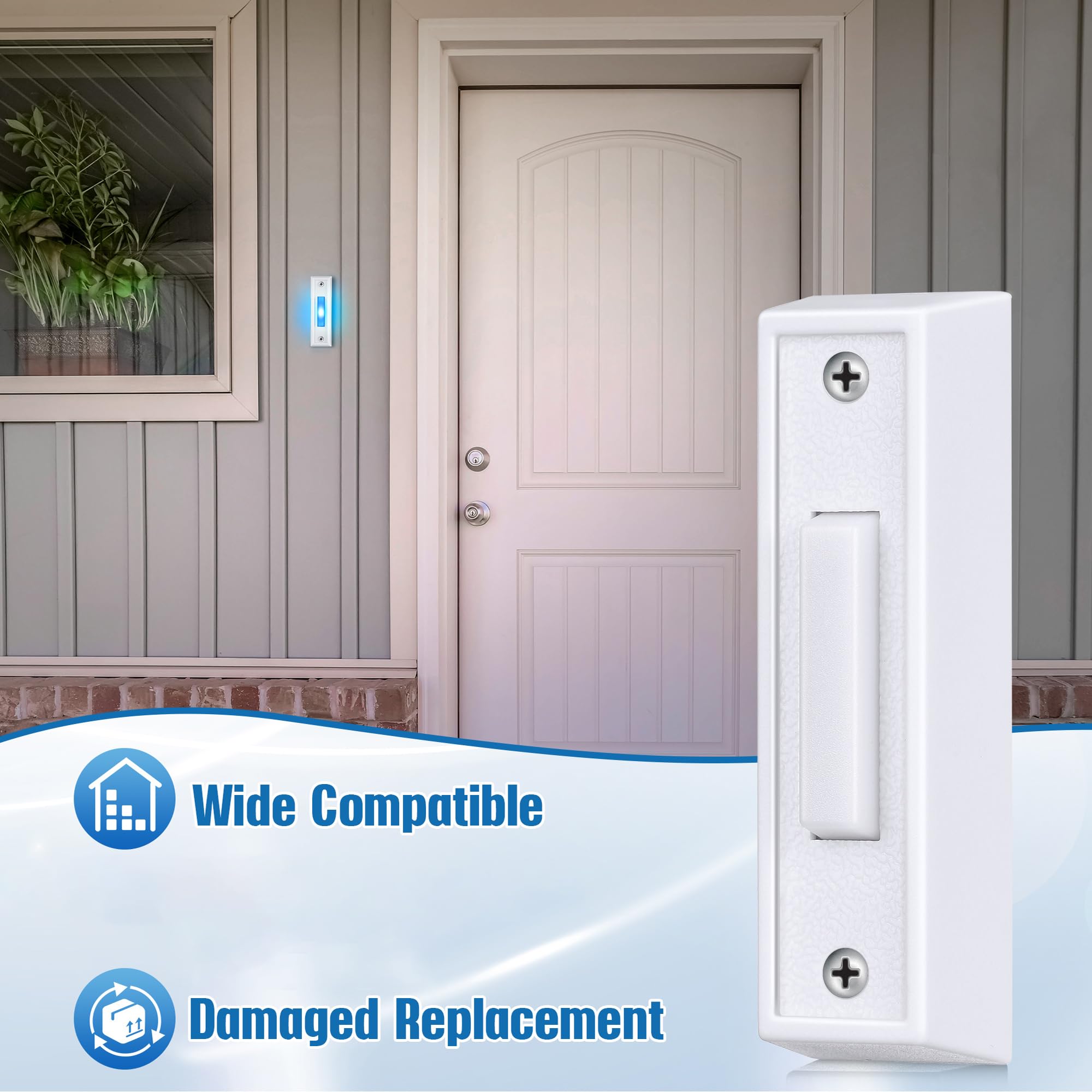 Snapklik.com : Saillong Lighted Doorbell Button, Wall Mounted Garage ...