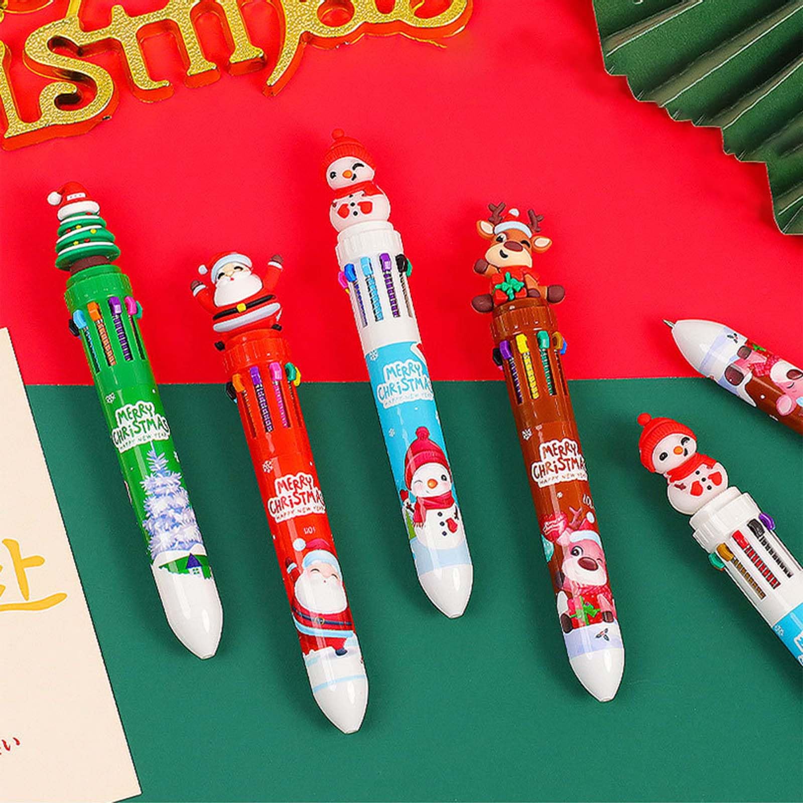 Retractable Multicolor Pen Christmas Ballpoint Pen for Student Calss Reward Christmas Party Favor — view 6