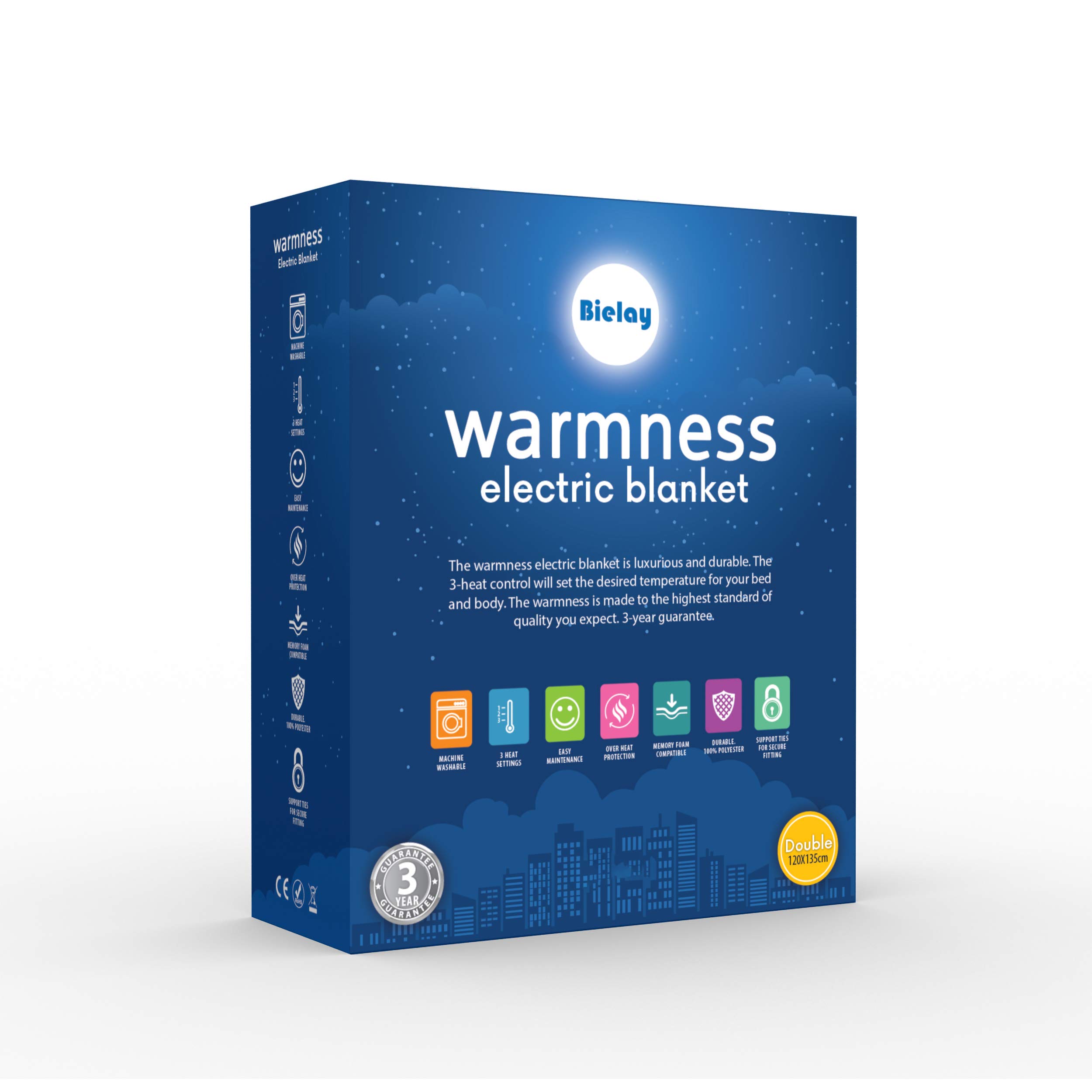 Bielay, Warmness, Electric Blanket Double, White: Amazon.co.uk: Home u0026  Kitchen