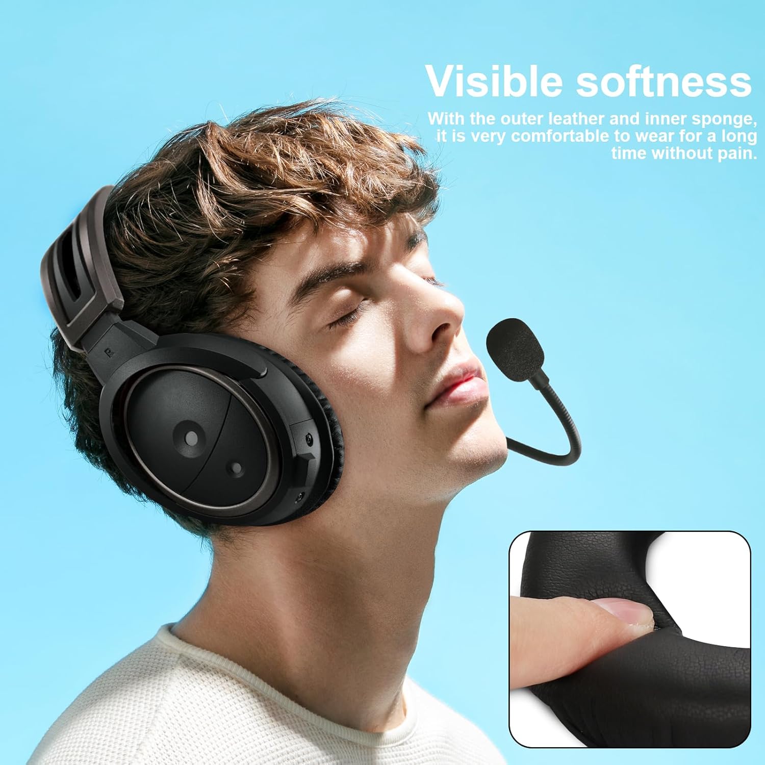 A20 Headset Replacement Ear Pads Cushion Headphone Parts Accessories Compatible with Bose Aviation Headset X A10 A20 Cushions Earcups Muffs Covers Cups - Image 3