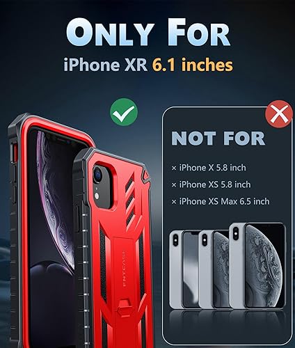 Miniatura 9 de FNTCASE Funda de teléfono para iPhone XR protección completa de grado militar, a prueba de golpes, funda rígida con soporte, fundas protectoras
