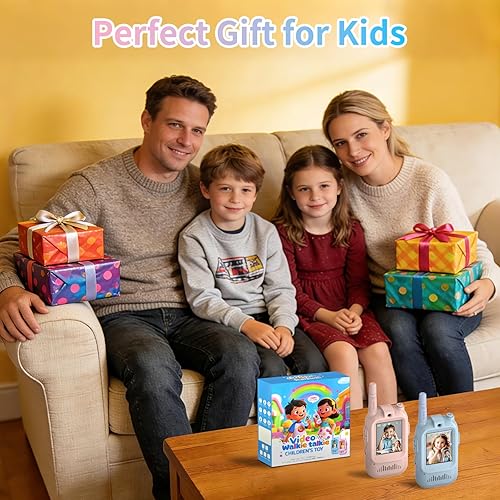 Miniatura 7 de Walkie Talkies para niños, paquete de 2 walkie talkies de video con pantalla de pantalla, radios de juguete recargables para edades de 3 a 12 años,