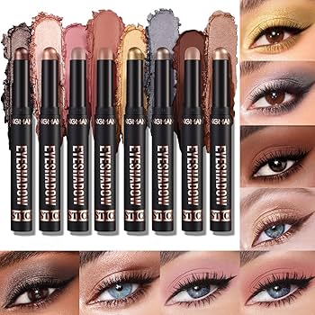 Amazon.co.jp: 8PCSアイシャドウスティックセット、シマーと