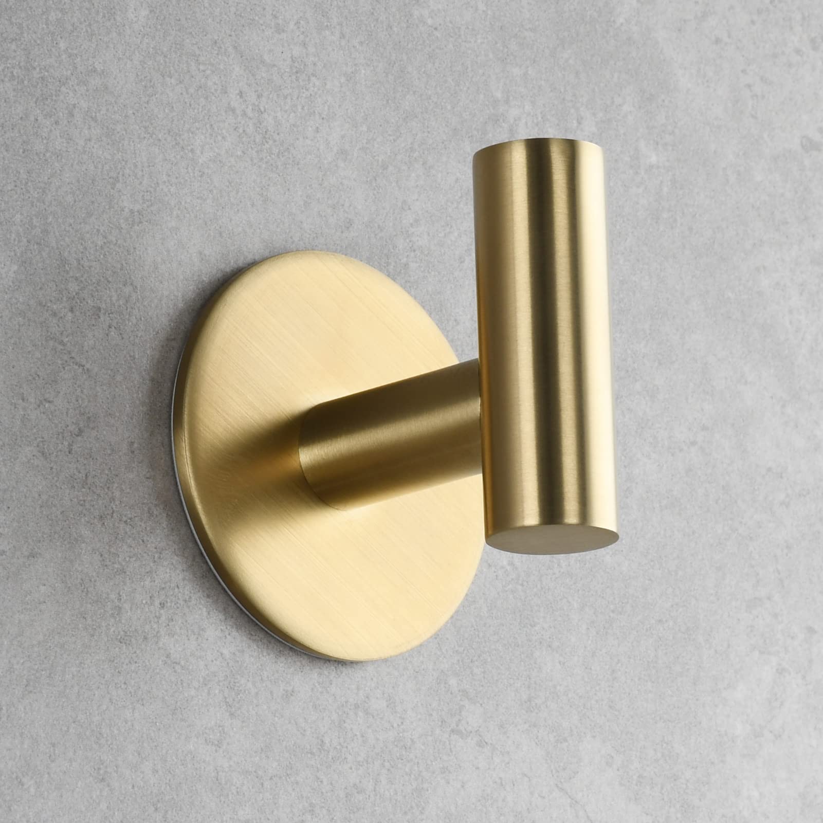 Tecmolog Appendi Accappatoio Bagno Acciaio Inossidabile Senza Foratura Porta Gancio Accappatoio Oro Spazzolato, 2 Pezzi, SBH235J-2