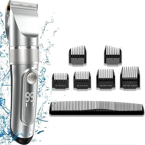 Cortadora de barba para hombres, cortadora de pelo para hombres, recortadora de pelo inalámbrica recargable, kit de aseo para hombres, para cabello,