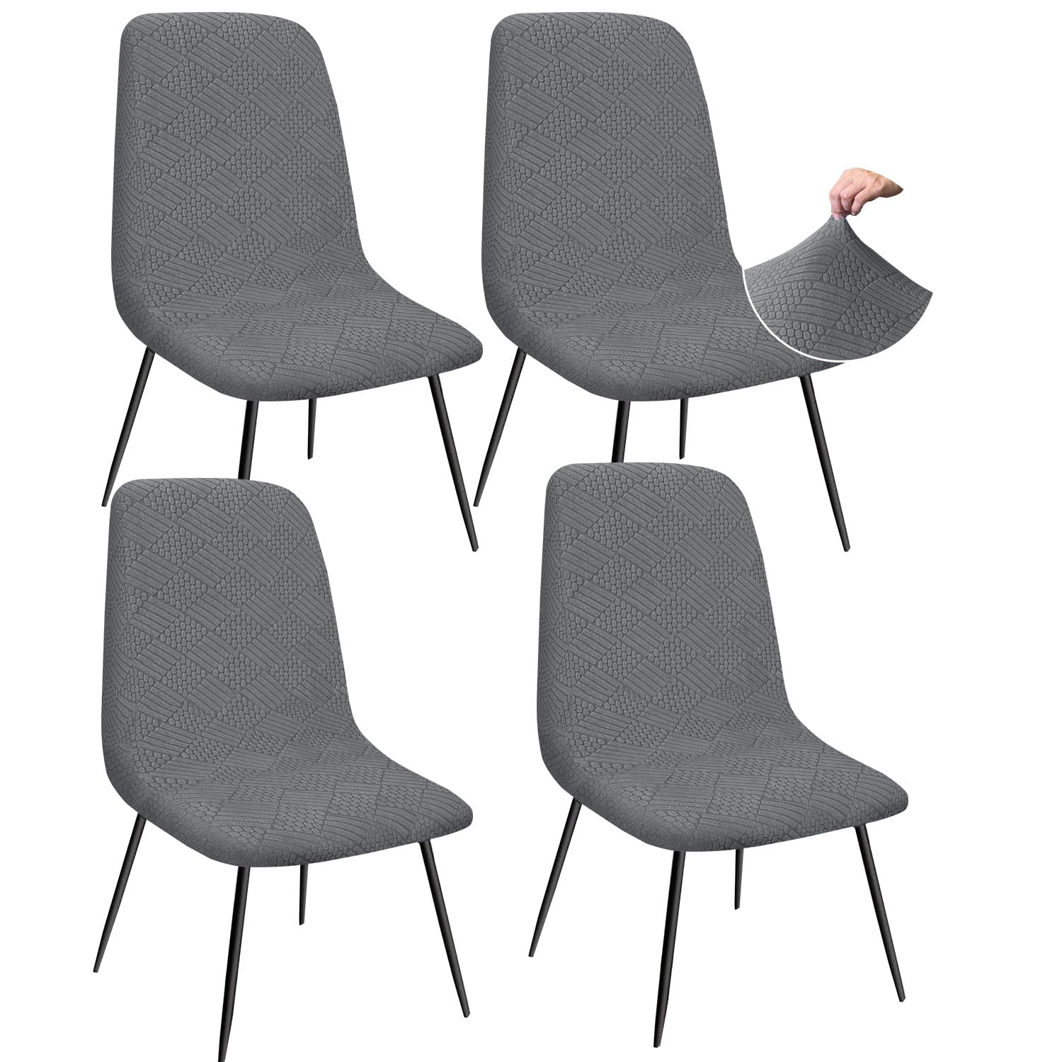 Granbest Jacquard Thickened Elastic Dining Chair Covers, Low Back Chair Slipcovers for Hotel Banquet, Wedding