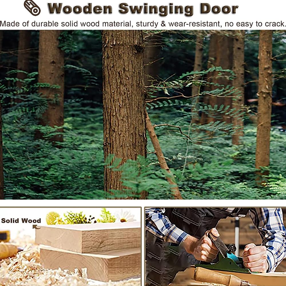Porte battante intérieure en bois massif avec charnières à fermeture automatique pour entrée de cuisine, bar ou café