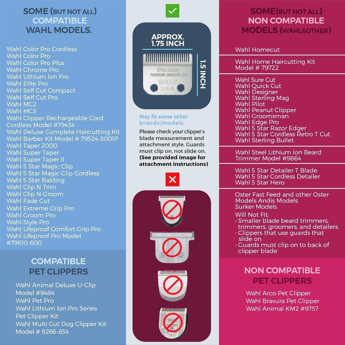 Premium XL Clipper Guards for Most Wahl Clippers, Ireland Ubuy