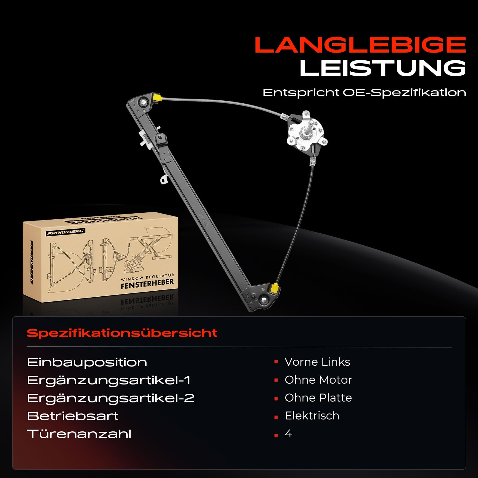 Frankberg Mécanisme de lève-vitre électrique, avant gauche, 1354725080